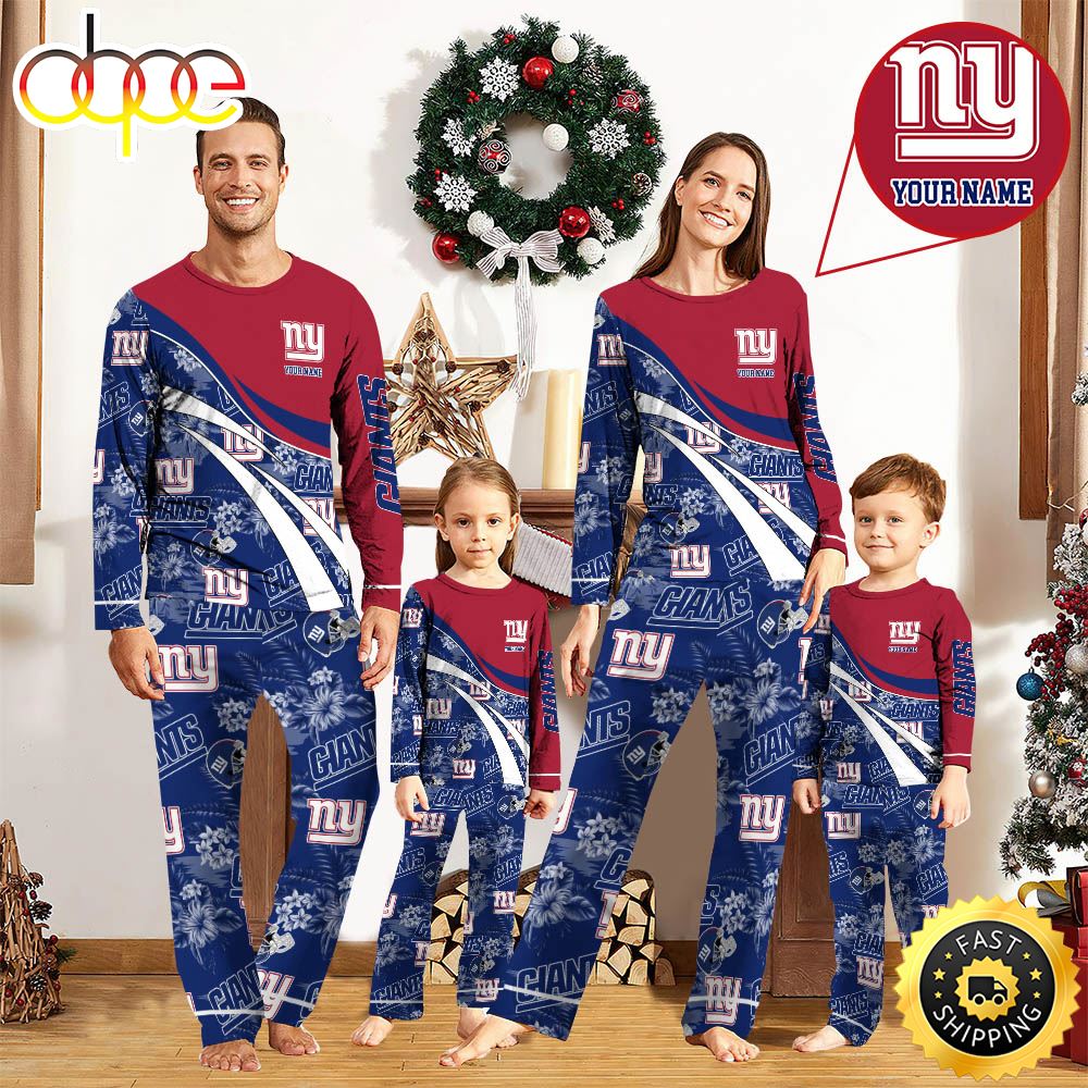 Sportswearmerch New York Giants NFL Personalized Pajamas Family For Fan