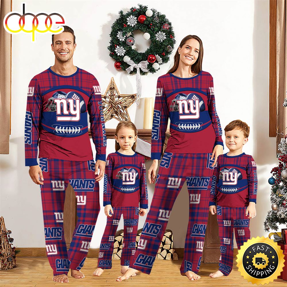 Sportswearmerch New York Giants NFL Personalized Pajamas Family For Fan