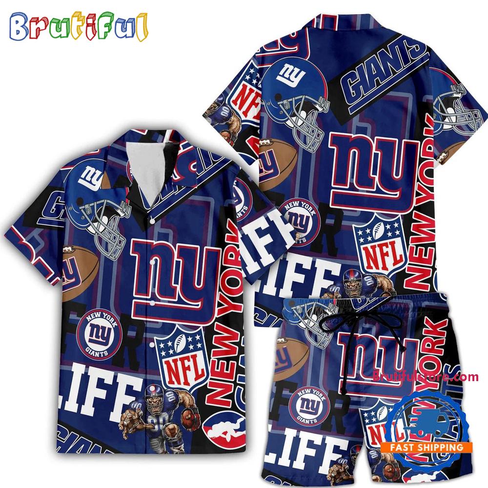 Sportswearmerch New York Giants NFL Personalized Set Short Set For Fan