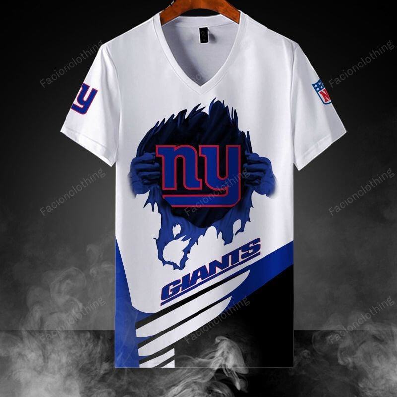 Sportswearmerch New York Giants NFL Personalized V-neck Women T-shirt For Fan