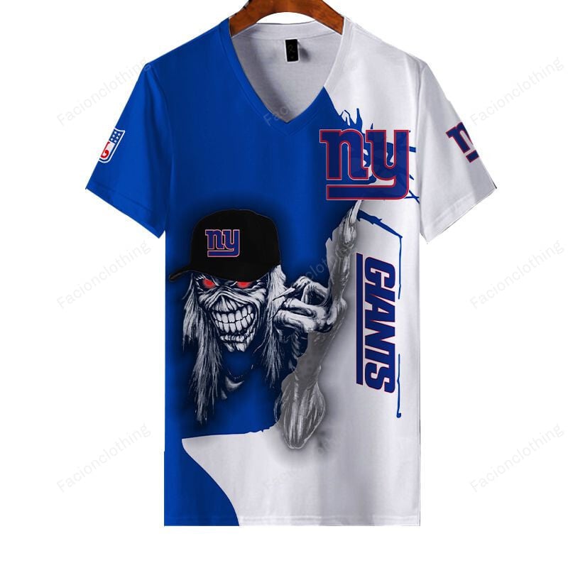 Sportswearmerch New York Giants NFL Personalized V-neck Women T-shirt For Fan