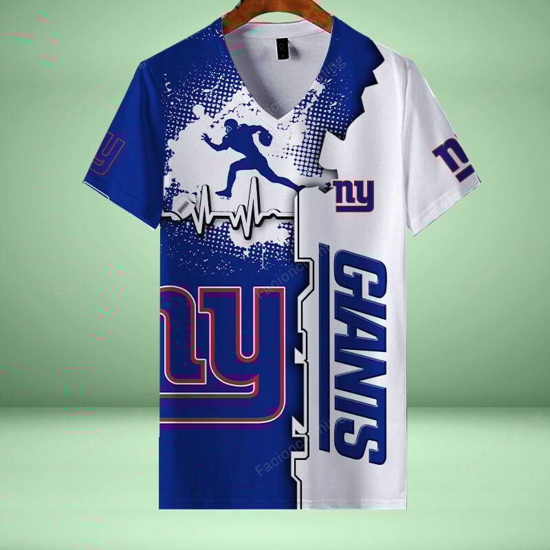 Sportswearmerch New York Giants NFL Personalized V-neck Women T-shirt For Fan