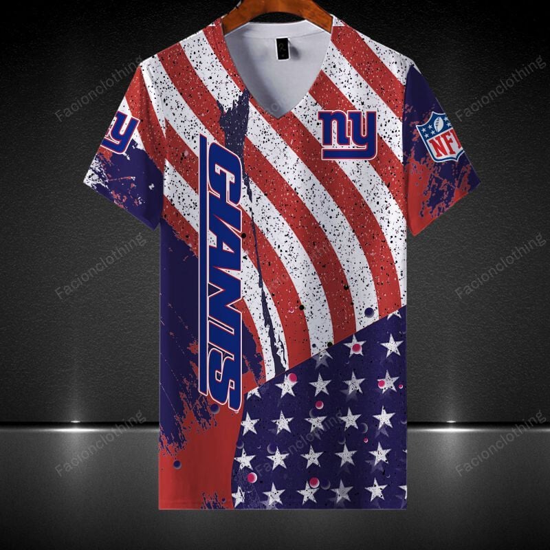 Sportswearmerch New York Giants NFL Personalized V-neck Women T-shirt For Fan