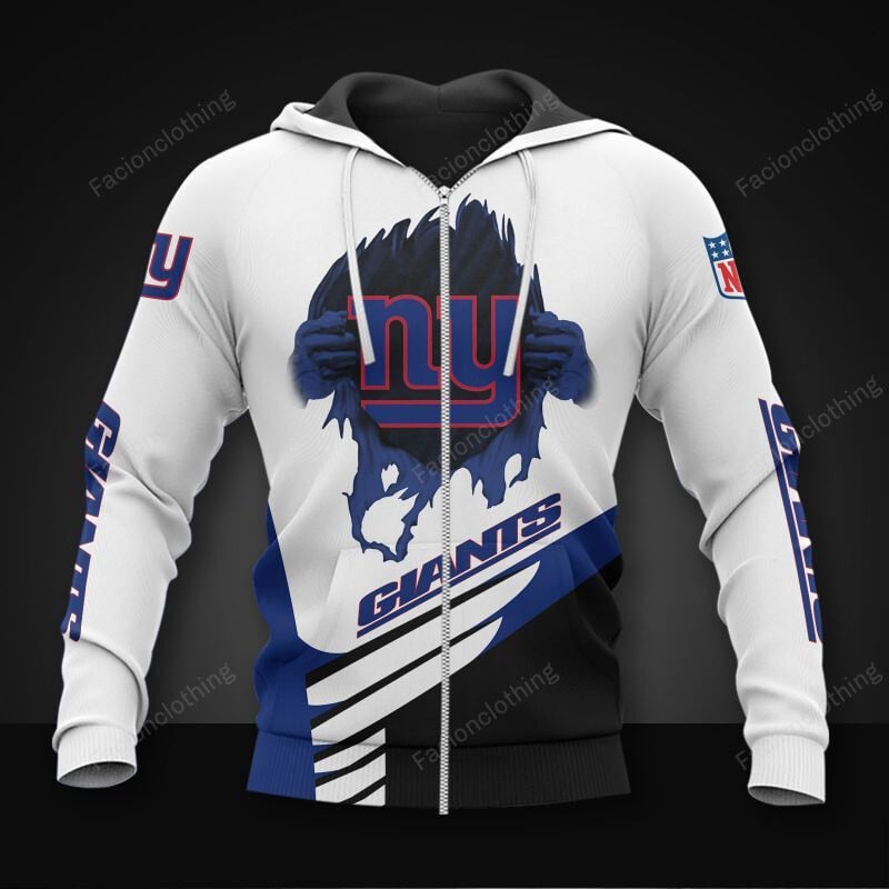 Sportswearmerch New York Giants NFL Personalized Zip Hoodie For Fan