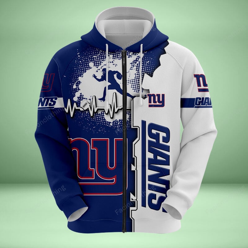 Sportswearmerch New York Giants NFL Personalized Zip Hoodie For Fan