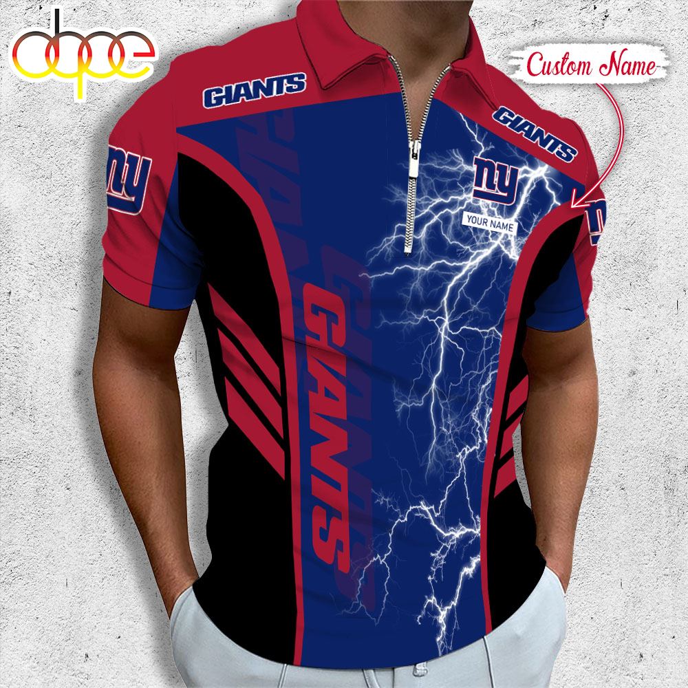 Sportswearmerch New York Giants NFL Personalized Zip Polo Shirt For Fan