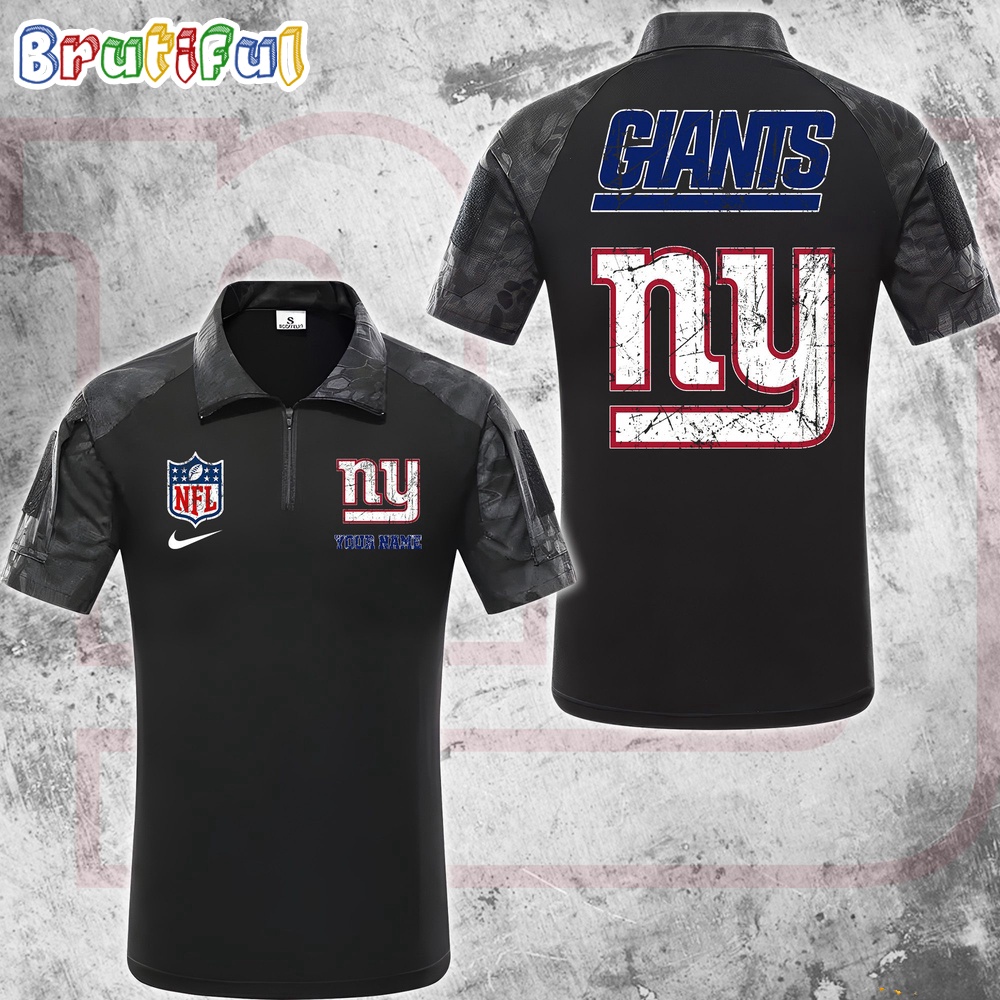 Sportswearmerch New York Giants NFL Personalized Zip Polo Shirt For Fan