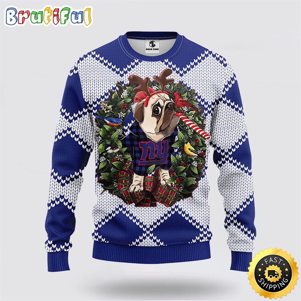 Sportswearmerch New York Giants NFL Pub Dog Ugly Christmas Sweater For Fan