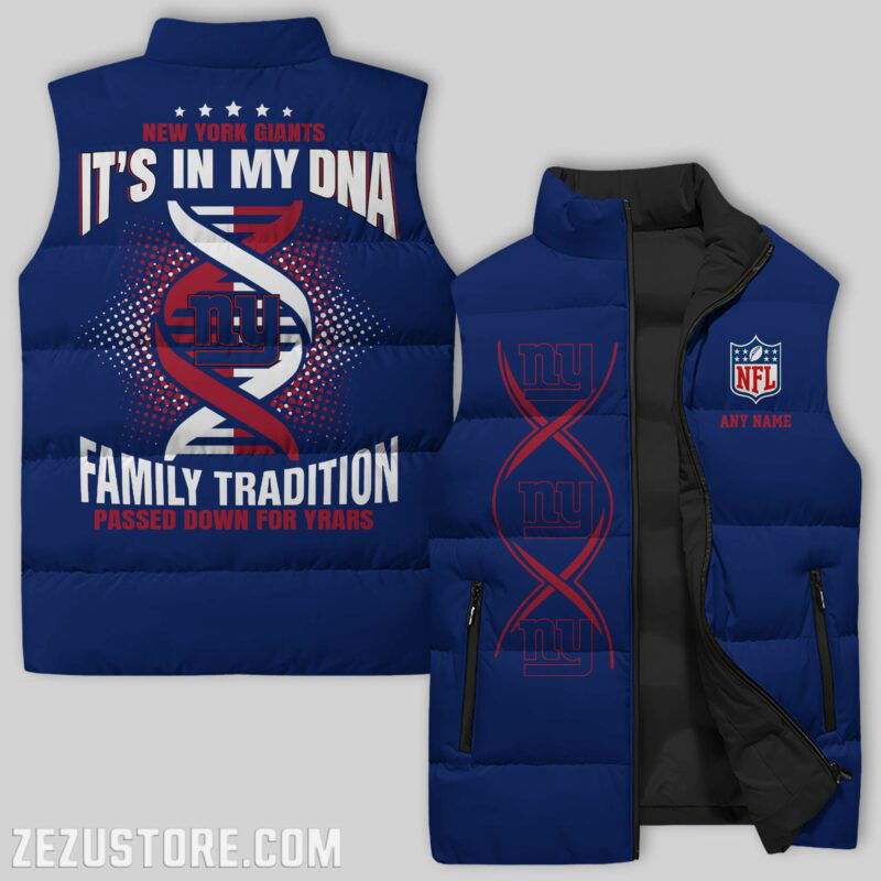 Sportswearmerch New York Giants NFL Sleeveless Puffer Jacket For Fans