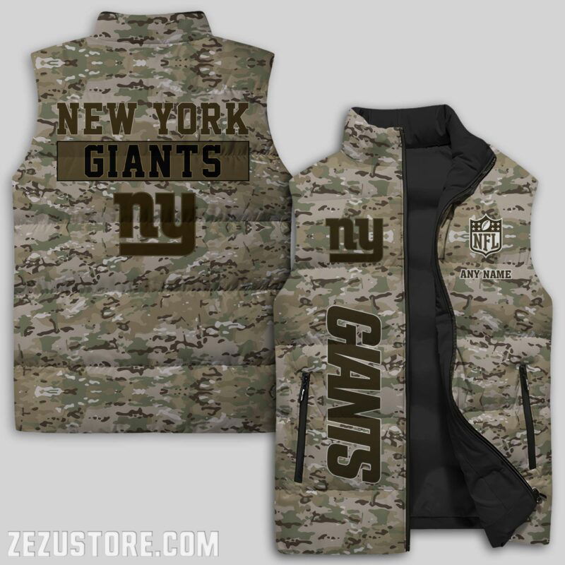 Sportswearmerch New York Giants NFL Sleeveless Puffer Jacket For Fans
