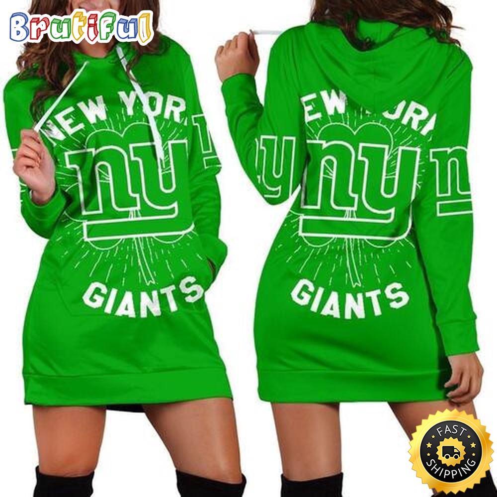 Sportswearmerch New York Giants NFL St Patricks Day Hoodie Dress For Fan