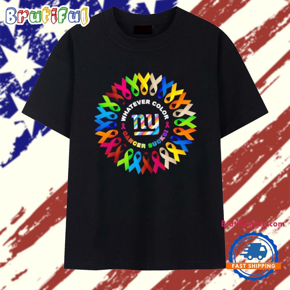 Sportswearmerch New York Giants NFL Whatever Color Cancer Sucks T Shirt For Fan