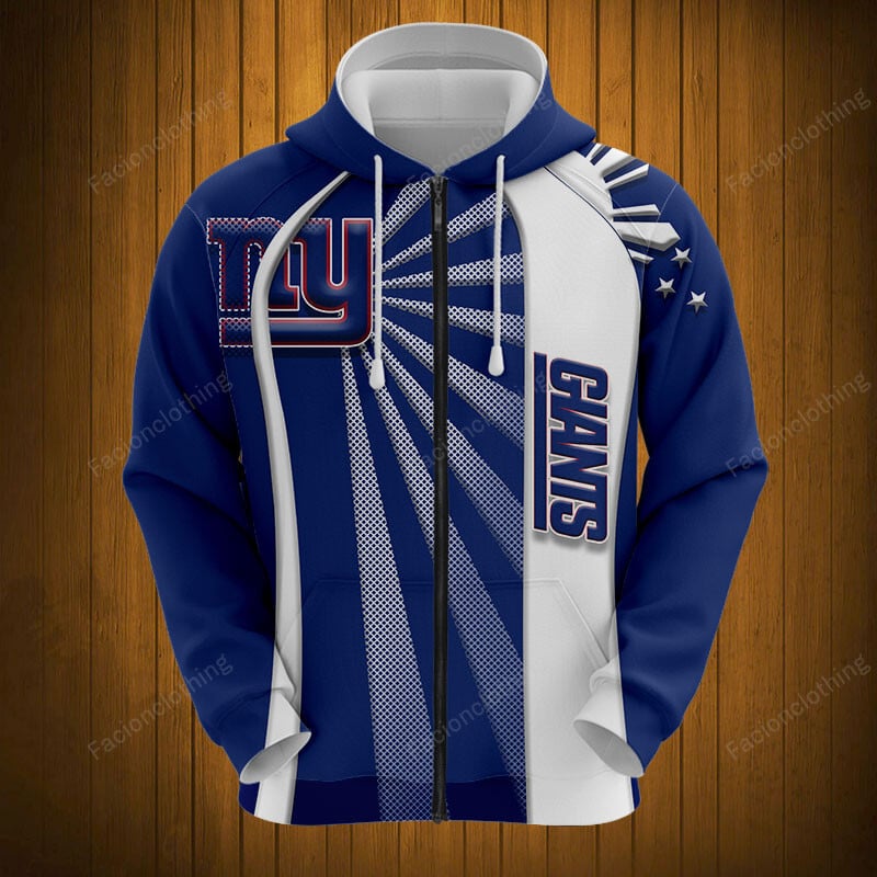 Sportswearmerch New York Giants NFL Zip Hoodie Personalized For Fan