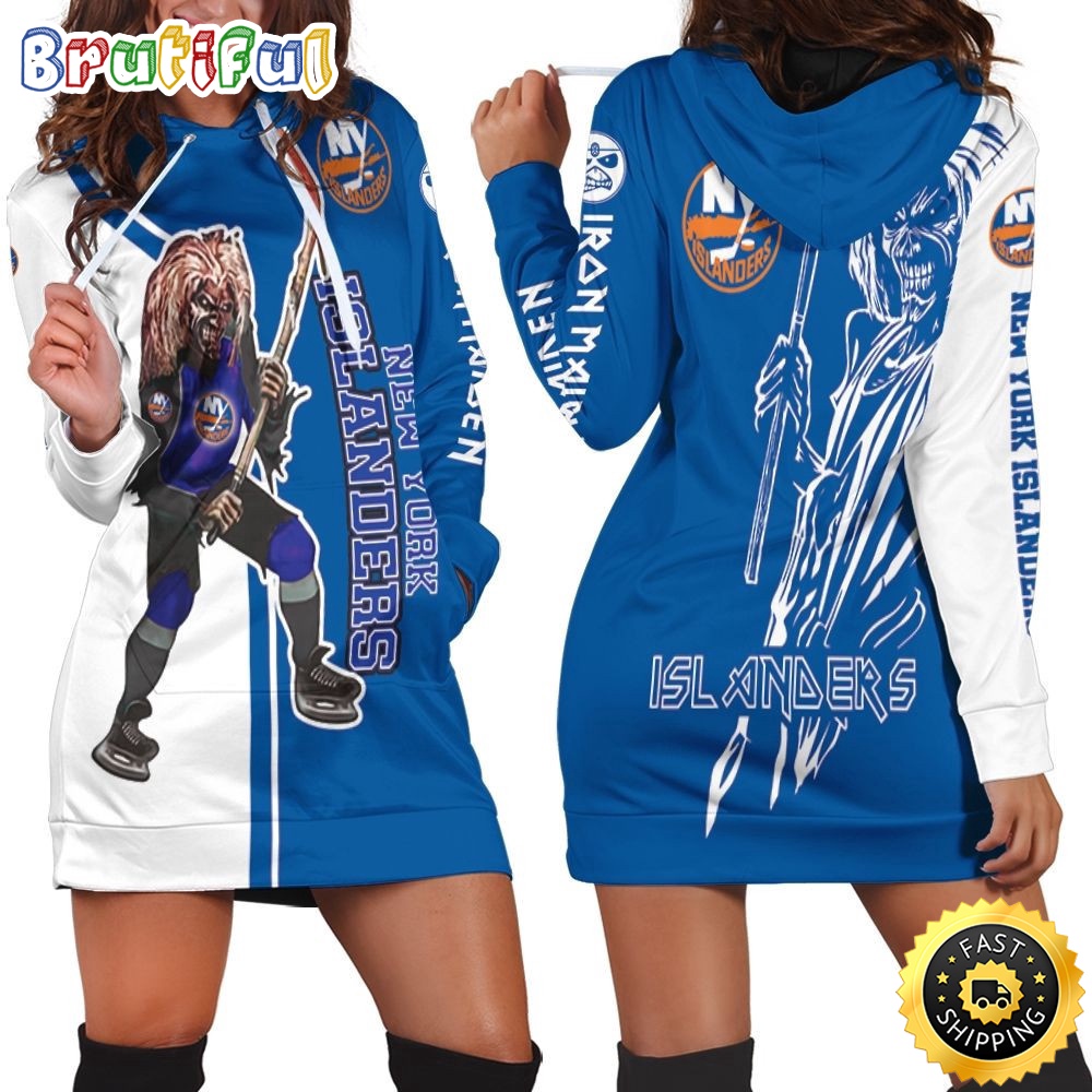 Sportswearmerch New York Islanders And Zombie Hoodie Dress For Fan