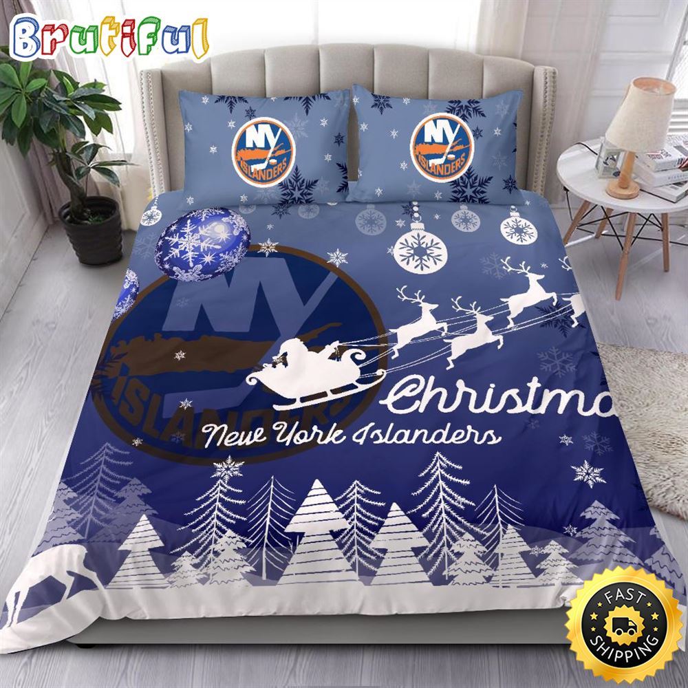 Sportswearmerch New York Islanders NHL Christmas Bedding Sets For Fan