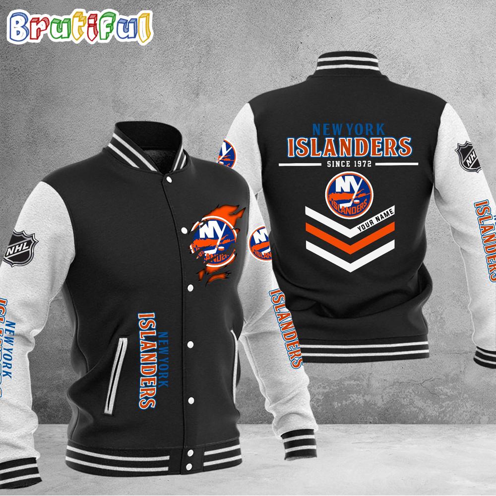 Sportswearmerch New York Islanders NHL Personalized Baseball Jacket For Fan
