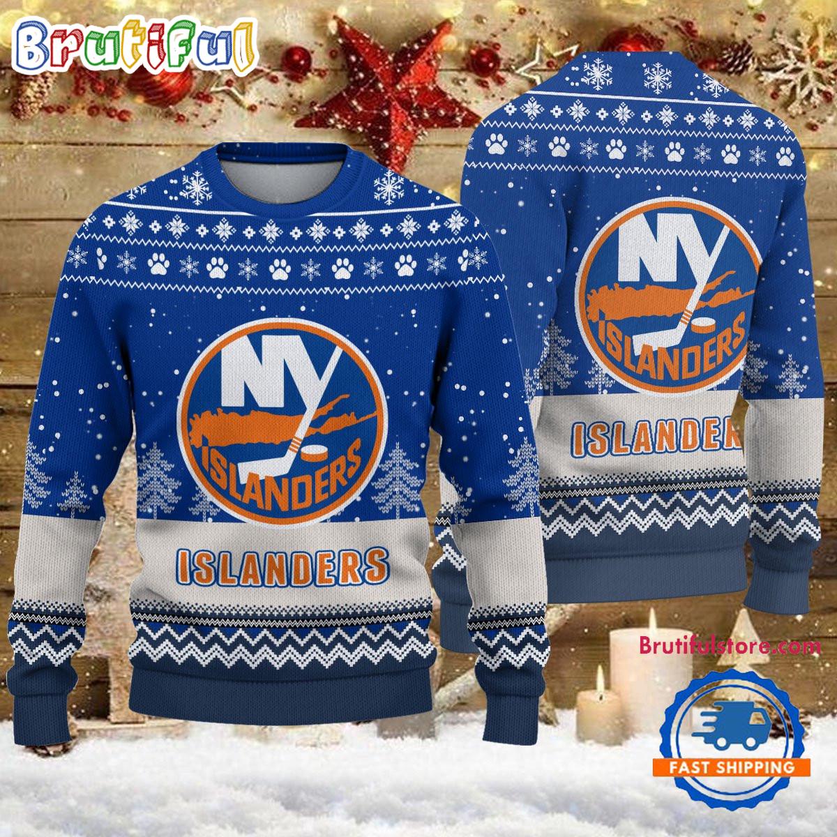 Sportswearmerch New York Islanders NHL Personalized Christmas Sweater For Fan