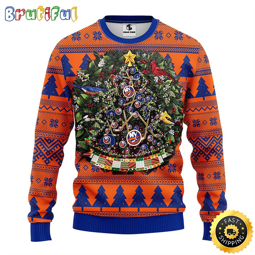 Sportswearmerch New York Islanders NHL Personalized Christmas Sweater For Fan