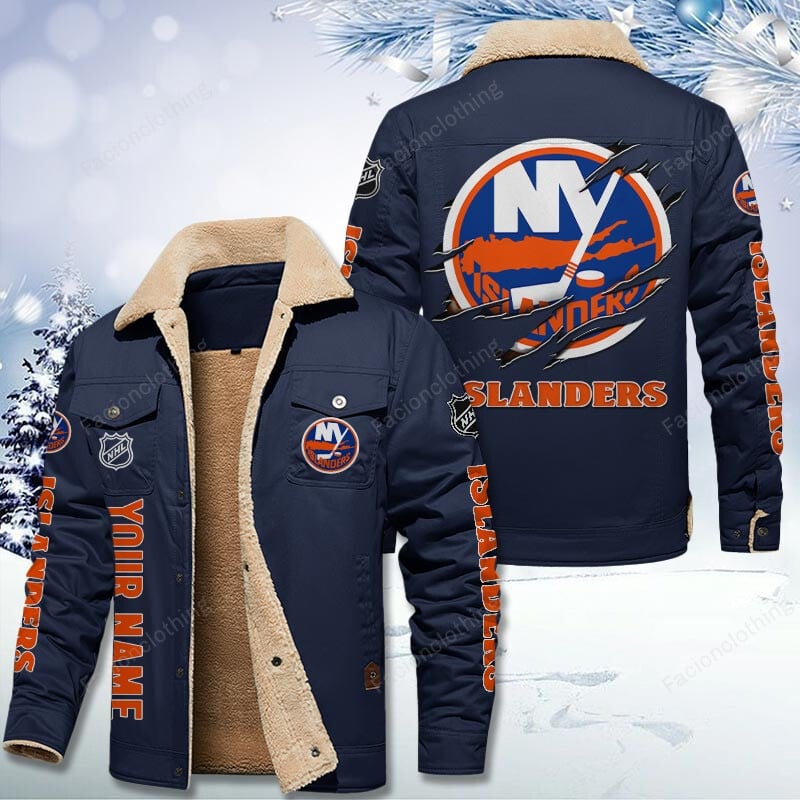 Sportswearmerch New York Islanders NHL Personalized Cotton Jacket For Fan