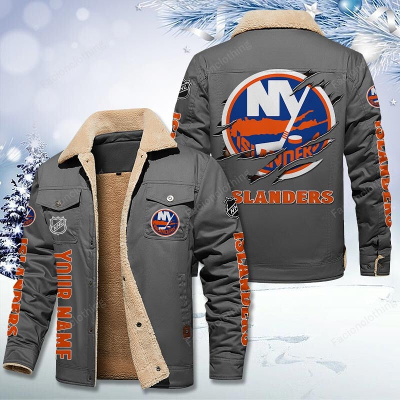 Sportswearmerch New York Islanders NHL Personalized Cotton Jacket For Fan
