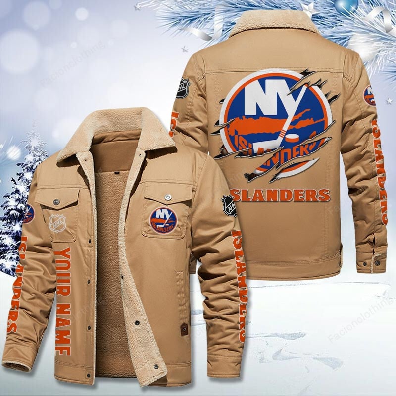 Sportswearmerch New York Islanders NHL Personalized Cotton Jacket For Fan
