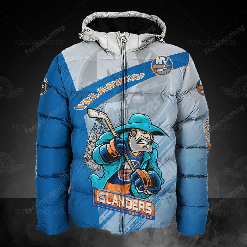 Sportswearmerch New York Islanders NHL Personalized Puffer Jacket For Fan
