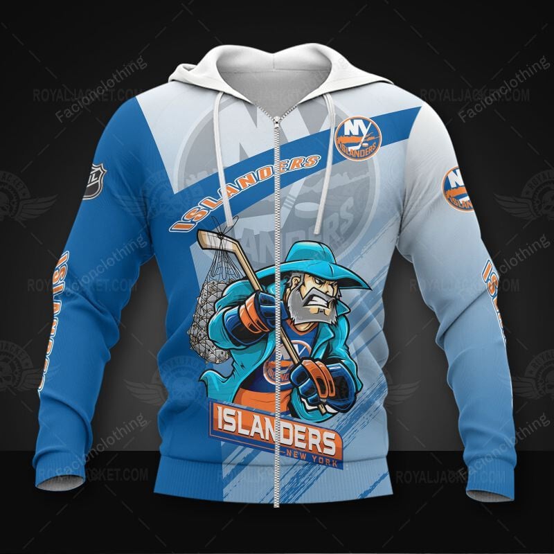Sportswearmerch New York Islanders NHL Personalized Zip Hoodie For Fan