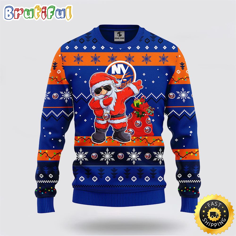 Sportswearmerch New York Islanders NHL Santa Claus Ugly Christmas Sweater For Fan