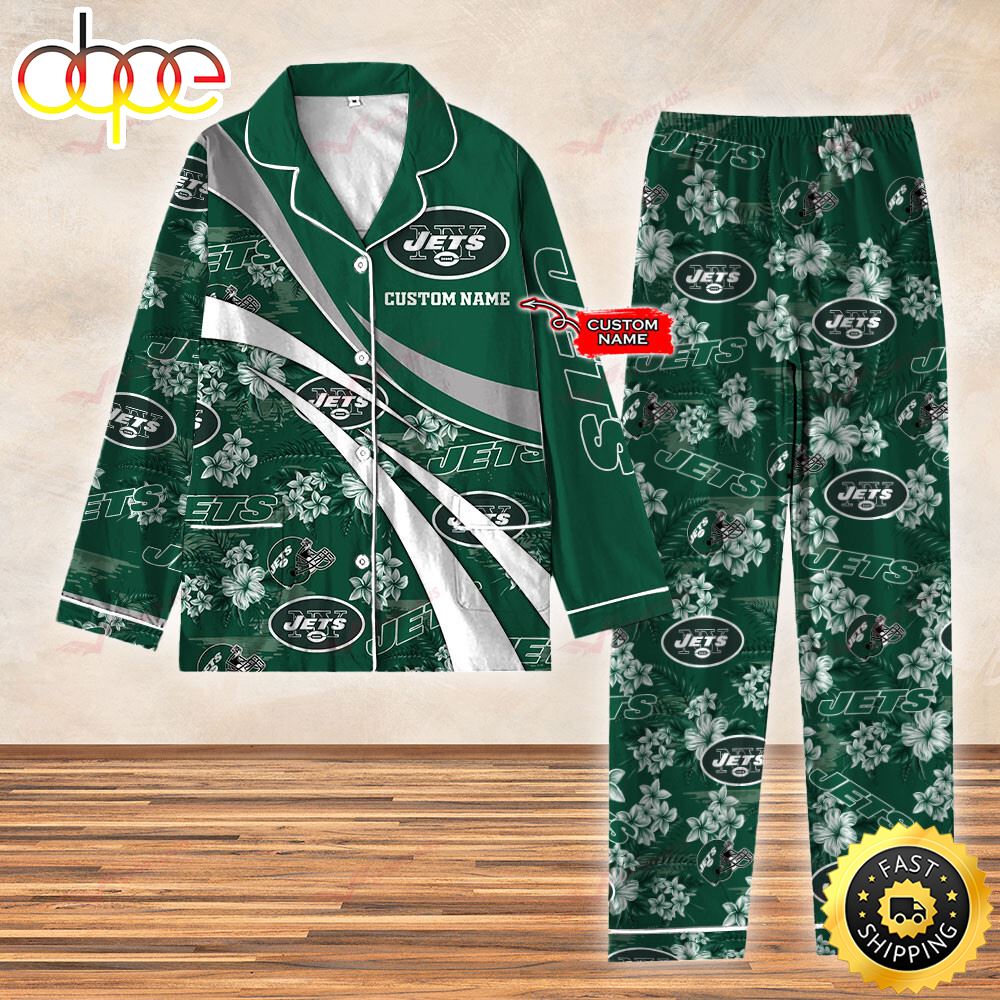 Sportswearmerch New York Jets NFL 3D Personalized Christmas Personalized Pajamas For Fan