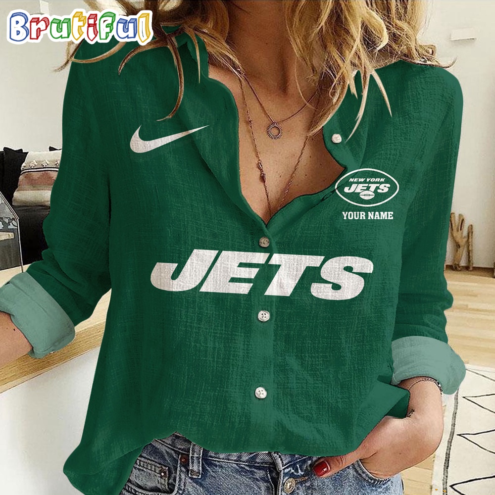 Sportswearmerch New York Jets NFL Custom Women's Casual Shirt For Fan