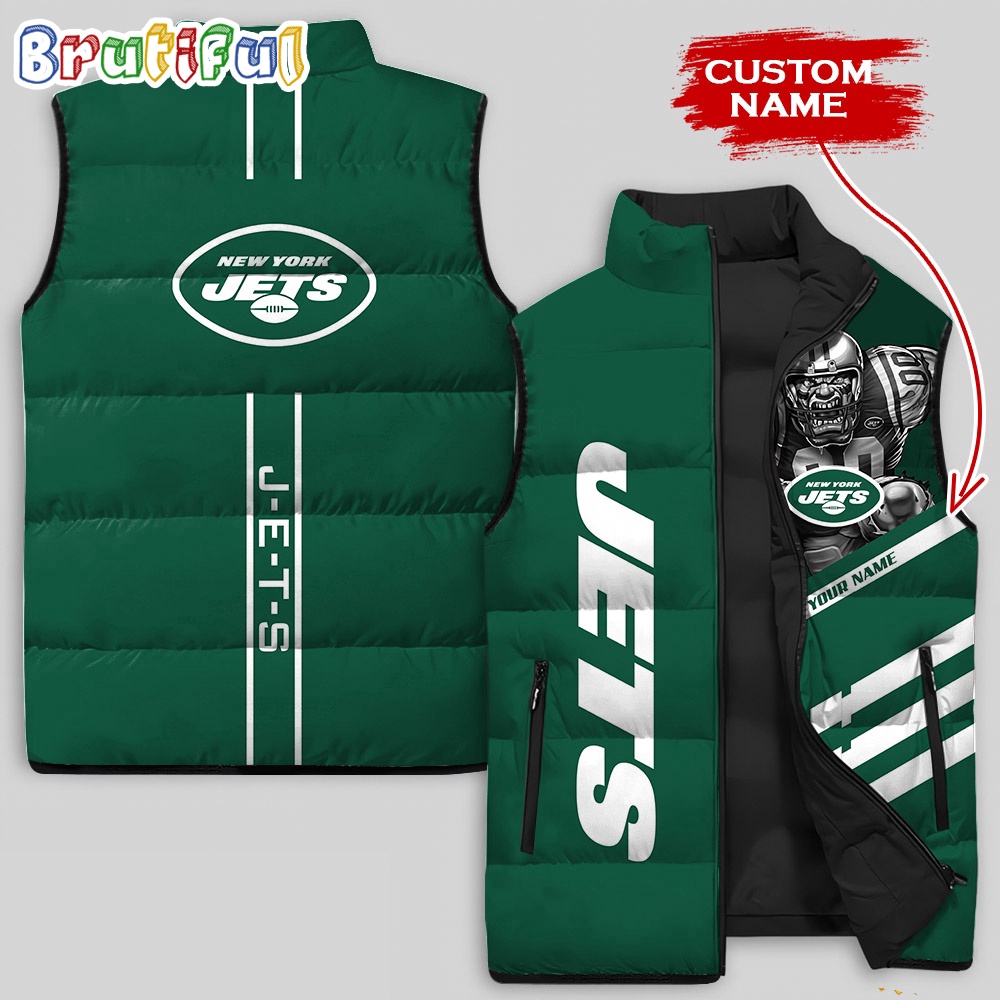 Sportswearmerch New York Jets NFL Damn Right Sleeveless Down Puffer Jacket For Fan
