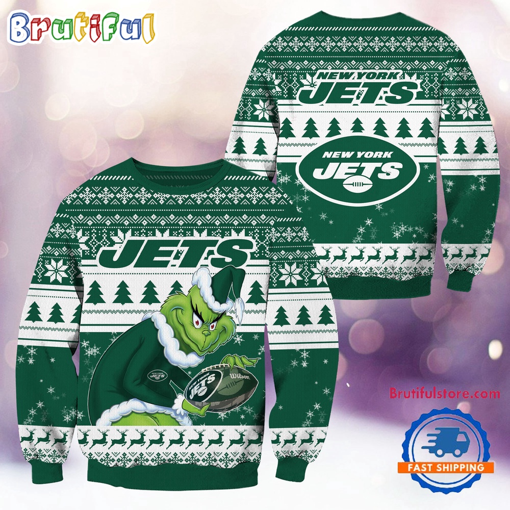 Sportswearmerch New York Jets NFL Football Grinch Christmas Sweater For Fan