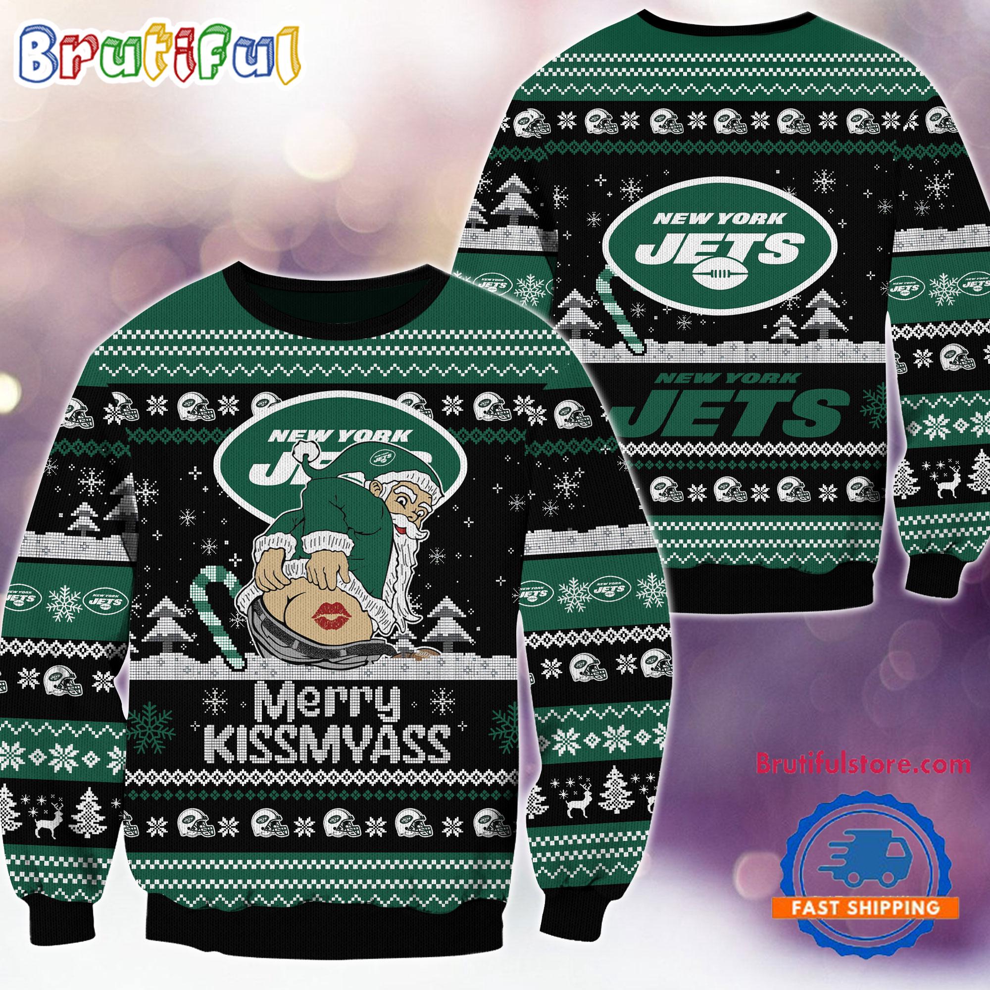 Sportswearmerch New York Jets NFL Funny Santa Claus Christmas Sweater For Fan