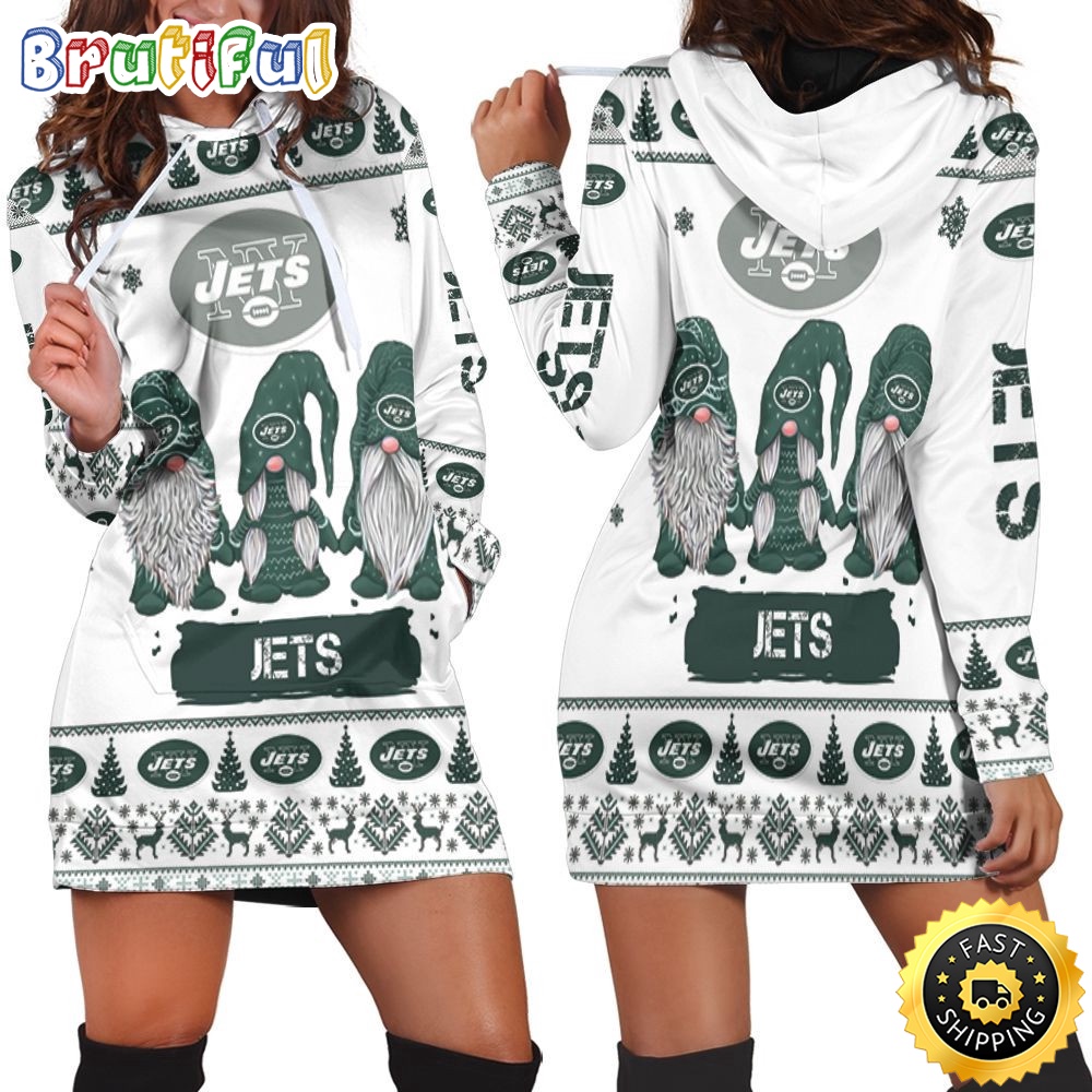 Sportswearmerch New York Jets NFL Gnomes Hoodie Dress For Fan