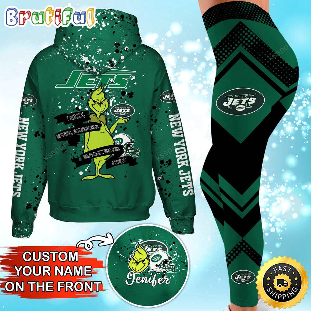 Sportswearmerch New York Jets NFL Hoodie Leggings The Grinch For Fan