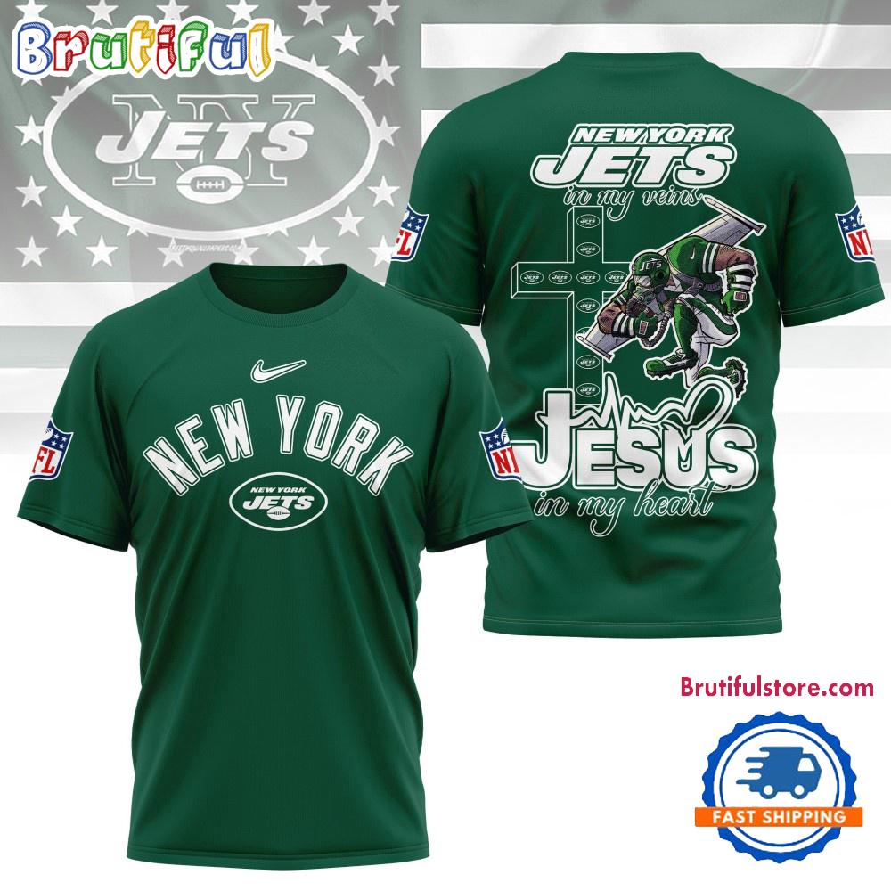 Sportswearmerch New York Jets NFL In My Veins In My Heart T-Shirt For Fan