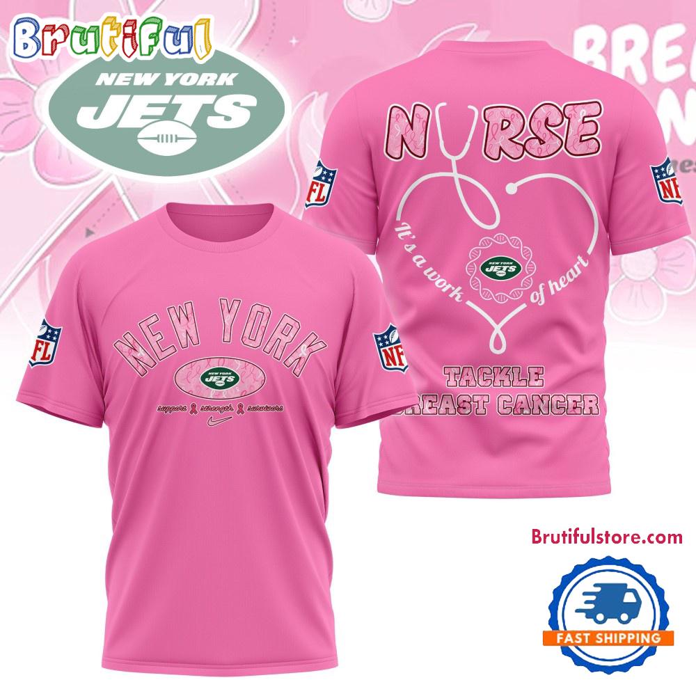 Sportswearmerch New York Jets NFL Nurse Breast Cancer Awareness T-shirt For Fan