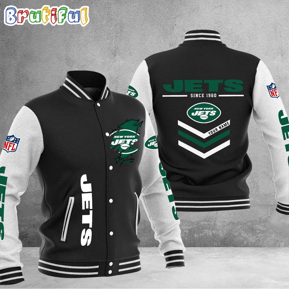 Sportswearmerch New York Jets NFL Personalized Baseball Jacket For Fan