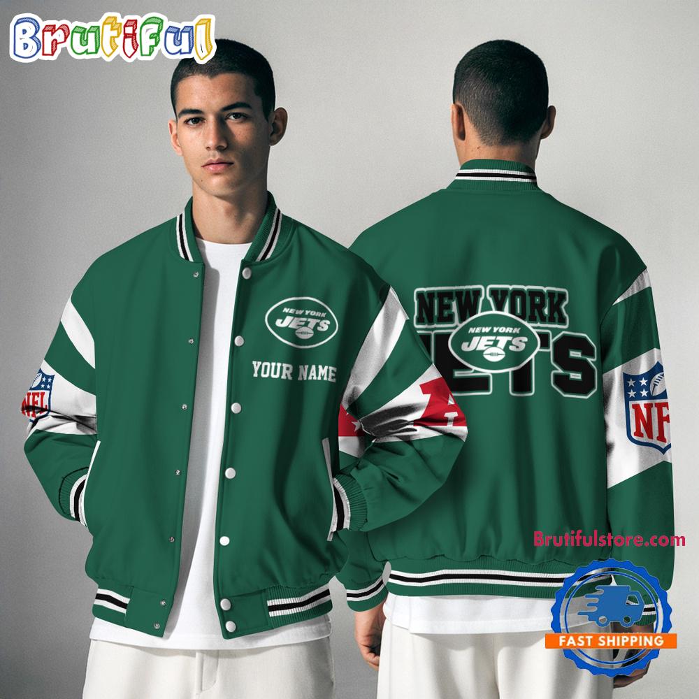 Sportswearmerch New York Jets NFL Personalized Baseball Jacket For Fan