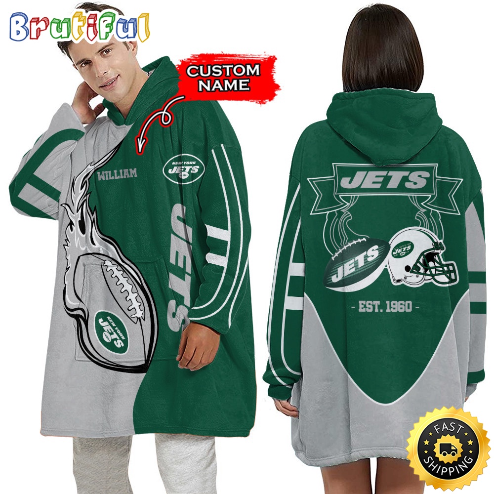 Sportswearmerch New York Jets NFL Personalized Blaket Hoodie For Fan