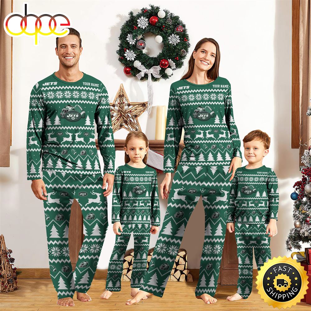 Sportswearmerch New York Jets NFL Personalized Pajamas Family For Fan
