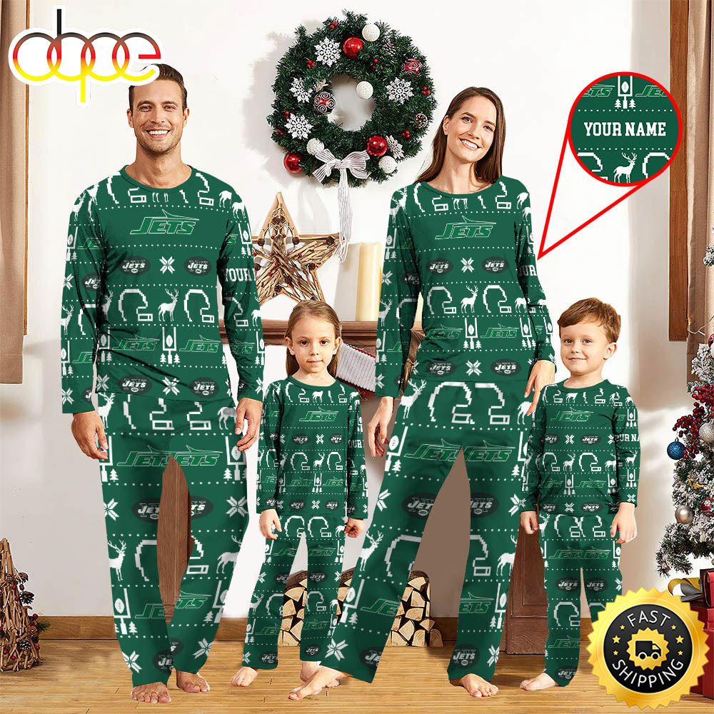 Sportswearmerch New York Jets NFL Personalized Pajamas Family For Fan