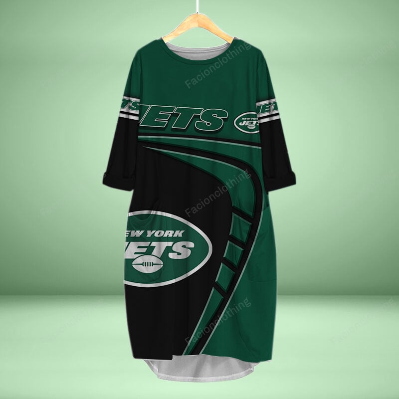 Sportswearmerch New York Jets NFL Personalized Pocket Dress For Fan