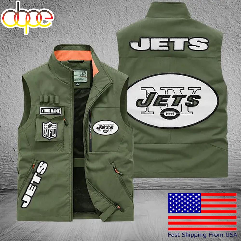 Sportswearmerch New York Jets NFL Personalized Pocket Vest For Fans For Fan
