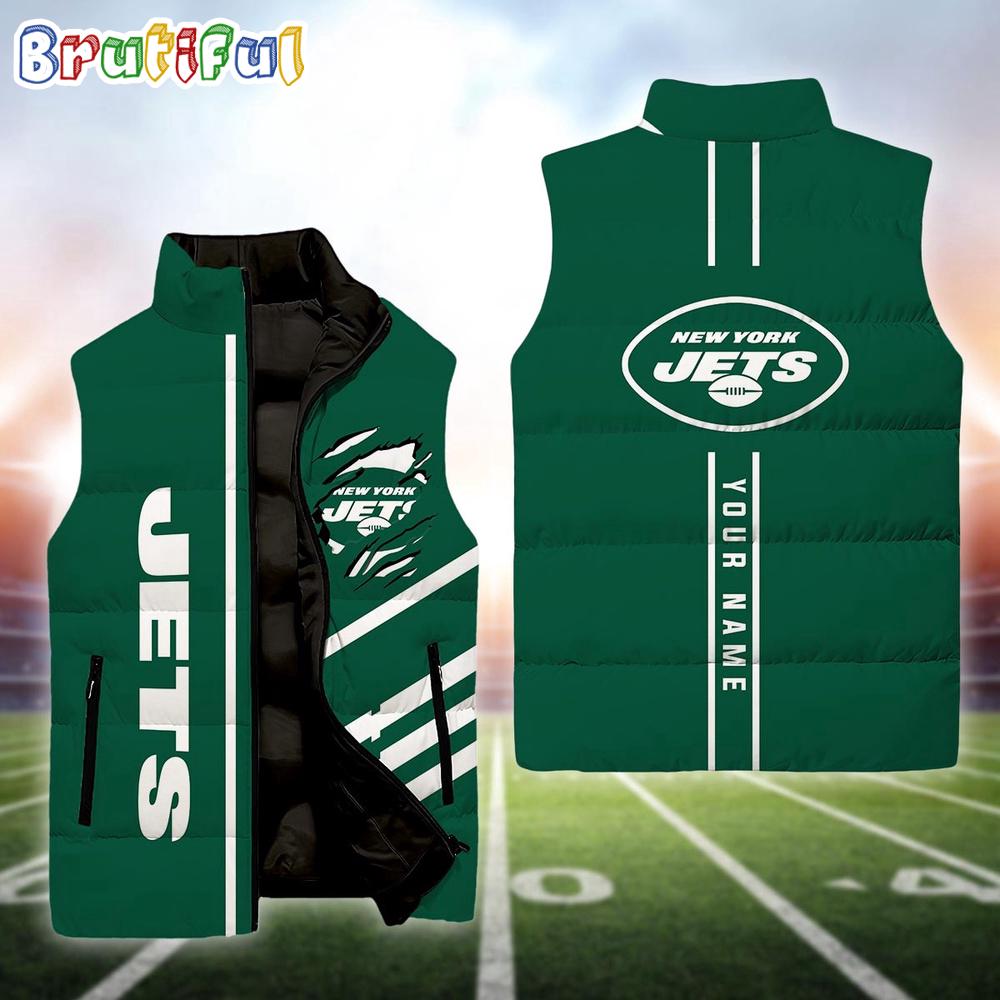 Sportswearmerch New York Jets NFL Personalized Sleeveless Down Puffer Jacket For Fan
