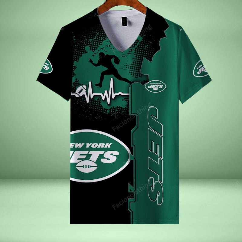 Sportswearmerch New York Jets NFL Personalized V-neck Women T-shirt For Fan