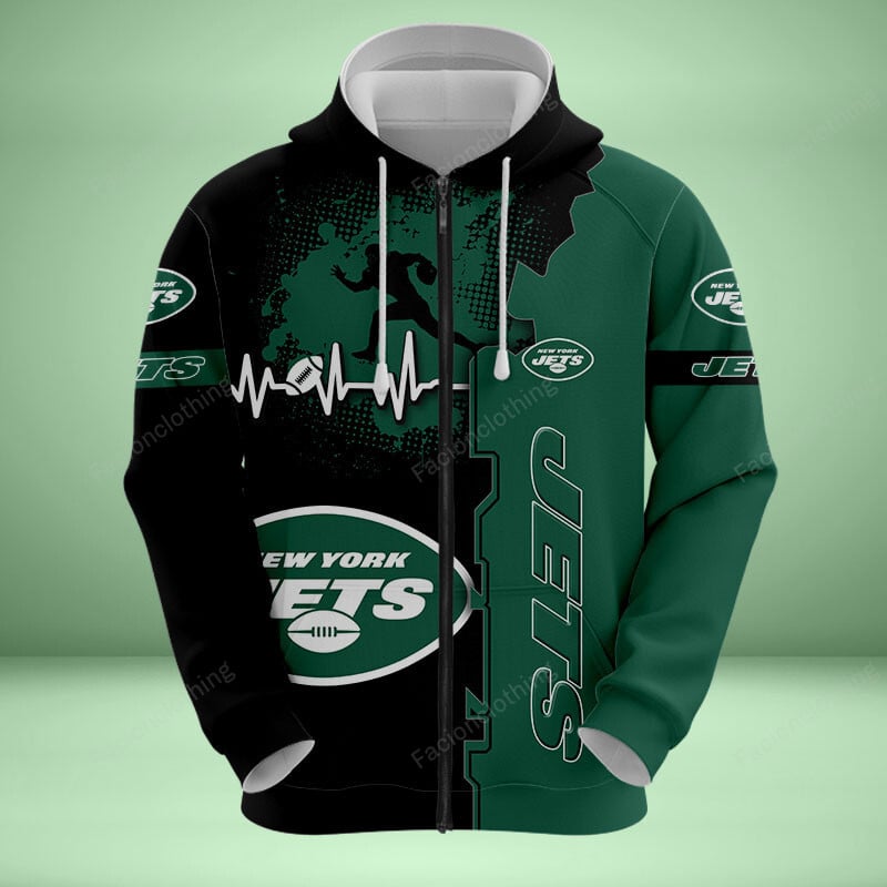 Sportswearmerch New York Jets NFL Personalized Zip Hoodie For Fan