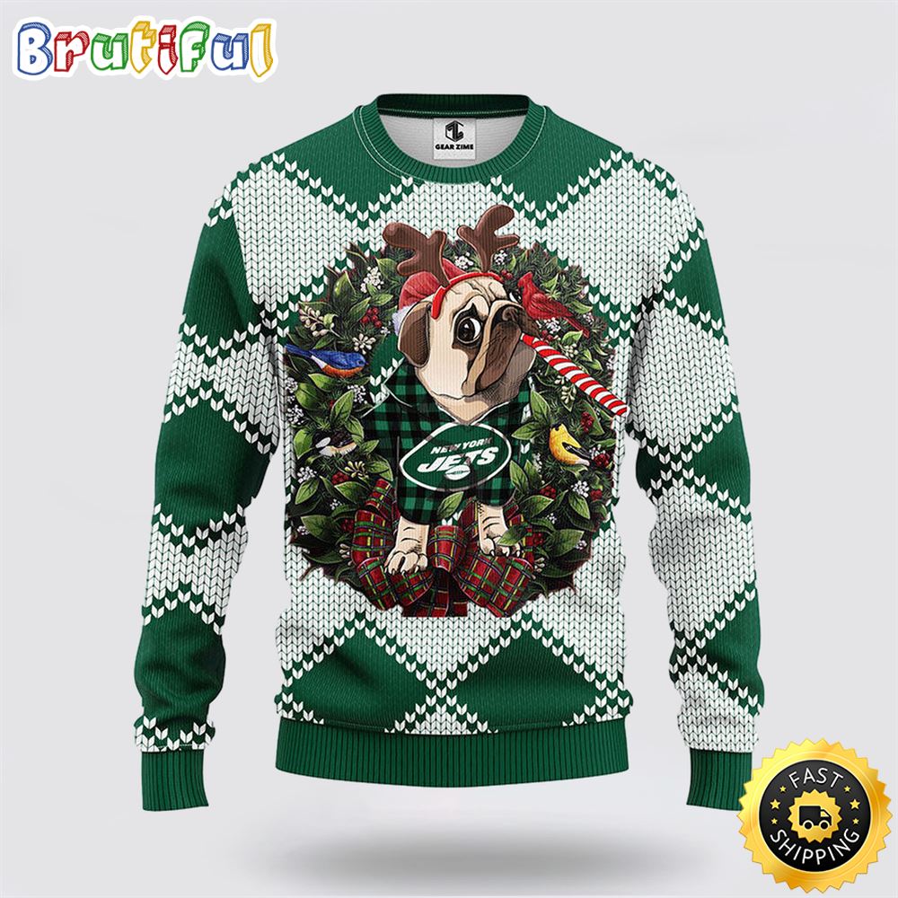 Sportswearmerch New York Jets NFL Pub Dog Ugly Christmas Sweater For Fan