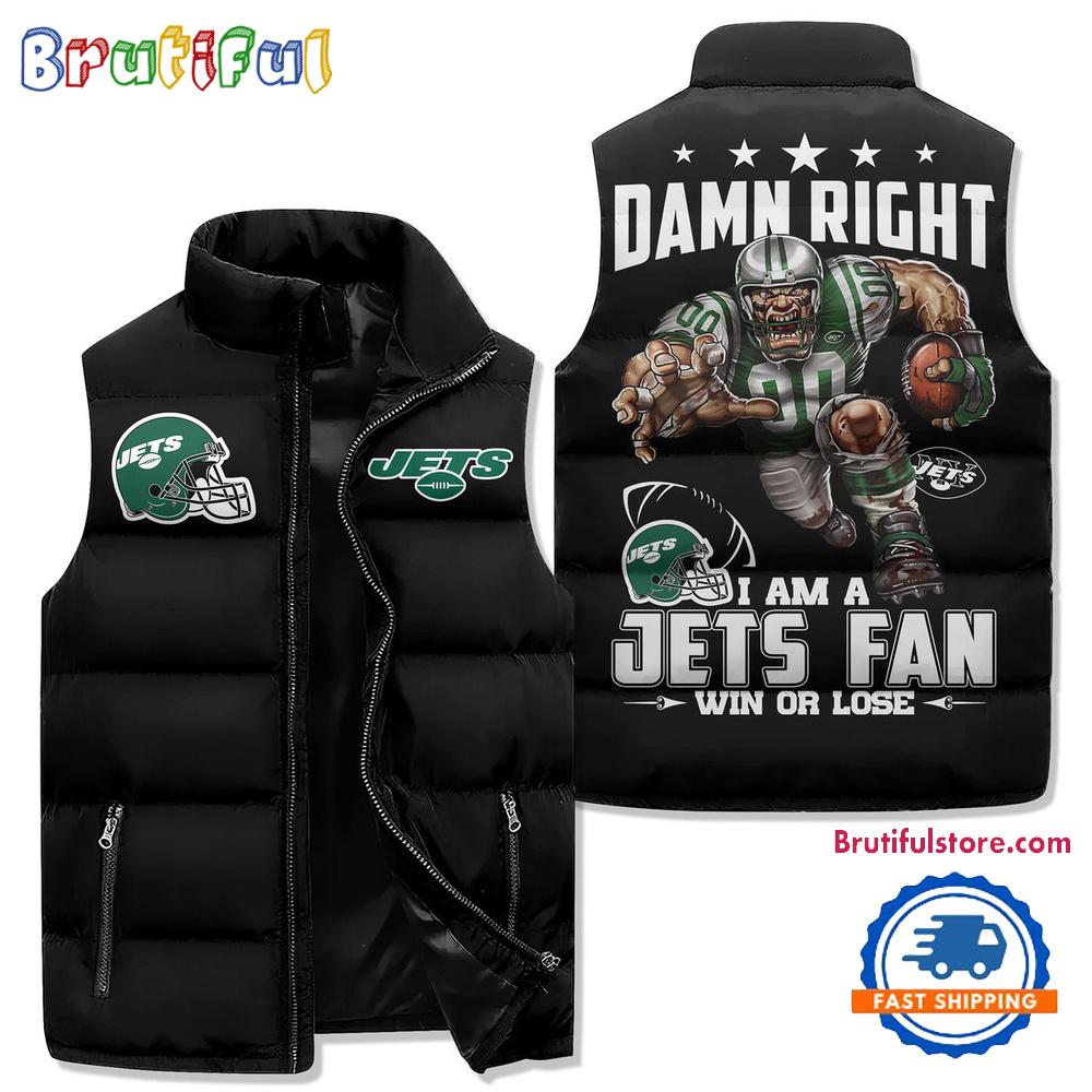 Sportswearmerch New York Jets NFL Sleeveless Puffer Jacket For Fan