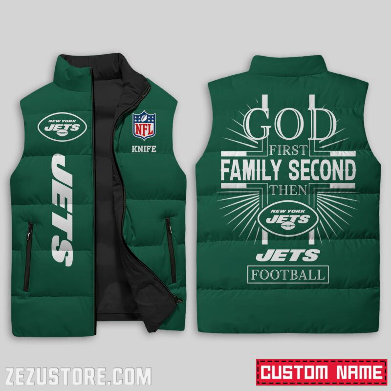 Sportswearmerch New York Jets NFL Sleeveless Puffer Jacket For Fans
